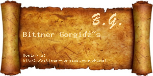 Bittner Gorgiás névjegykártya